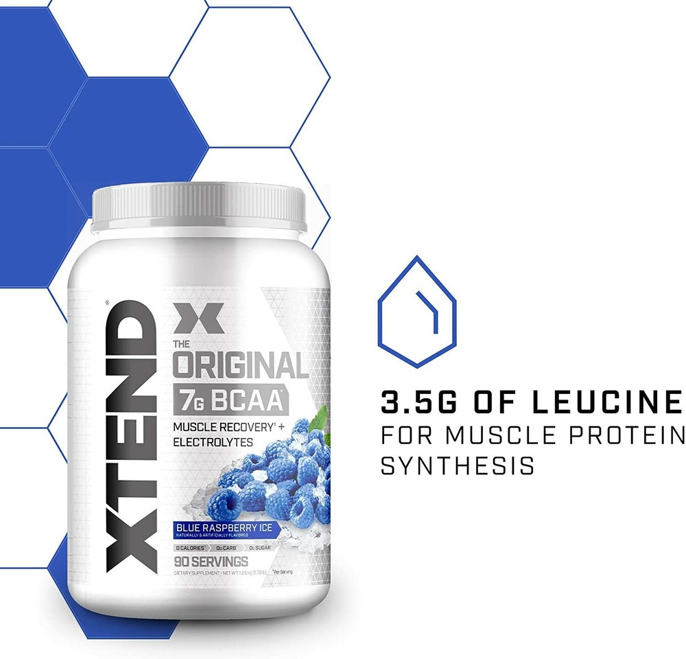 Scivation XTEND Original 7g BCAA | 50 Servings | Blue Raspberry Ice - CLUMPY