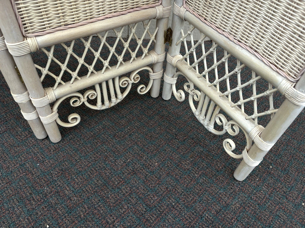 67302 4 Section Wicker Dresssing Screen Room Divider