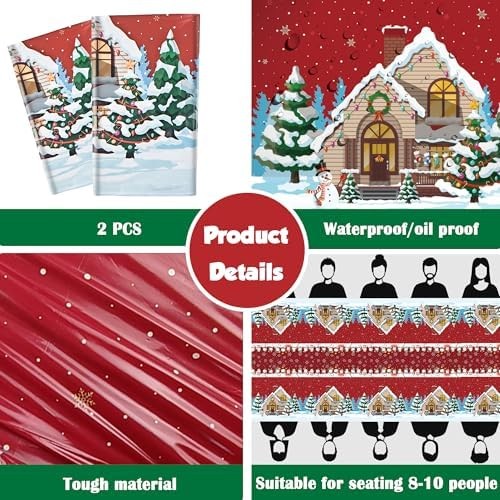 2 Pack Snowman Christmas Tablecloth