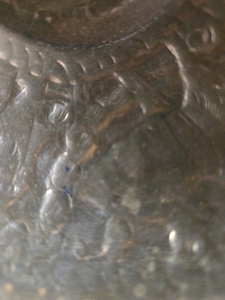 Vintage Middle Eastern Brass Bowls Pair, Engraved Arabic Script, 4.5" Alms