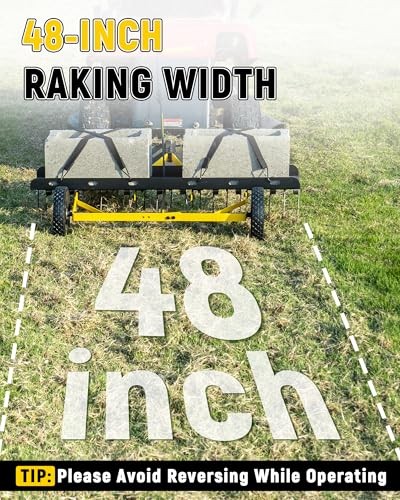 48 Inch Tow Behind Dethatcher, Pull Behind Lawn Dethatcher with 24 48-inch