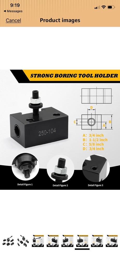 Quick Change Tool Post Set 6 Pcs Lathe Tool Holders for 6"-12" Mini Lathe Swing