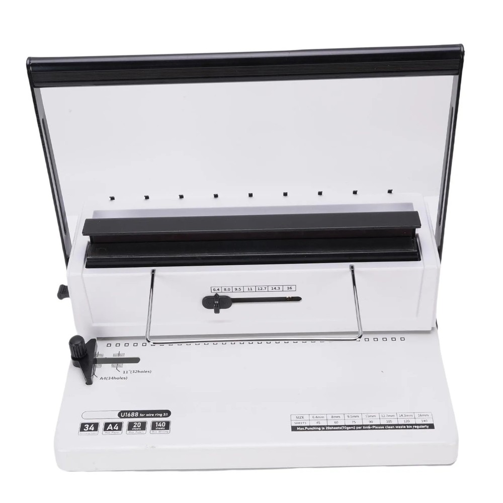 Spiral Binding Machine Wire Comb Binding Machine 20 Sheets Punching 34 Holes