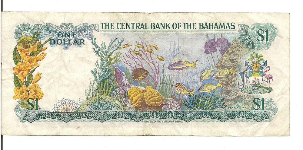 BAHAMAS, $1 ,QEII, L. 1974