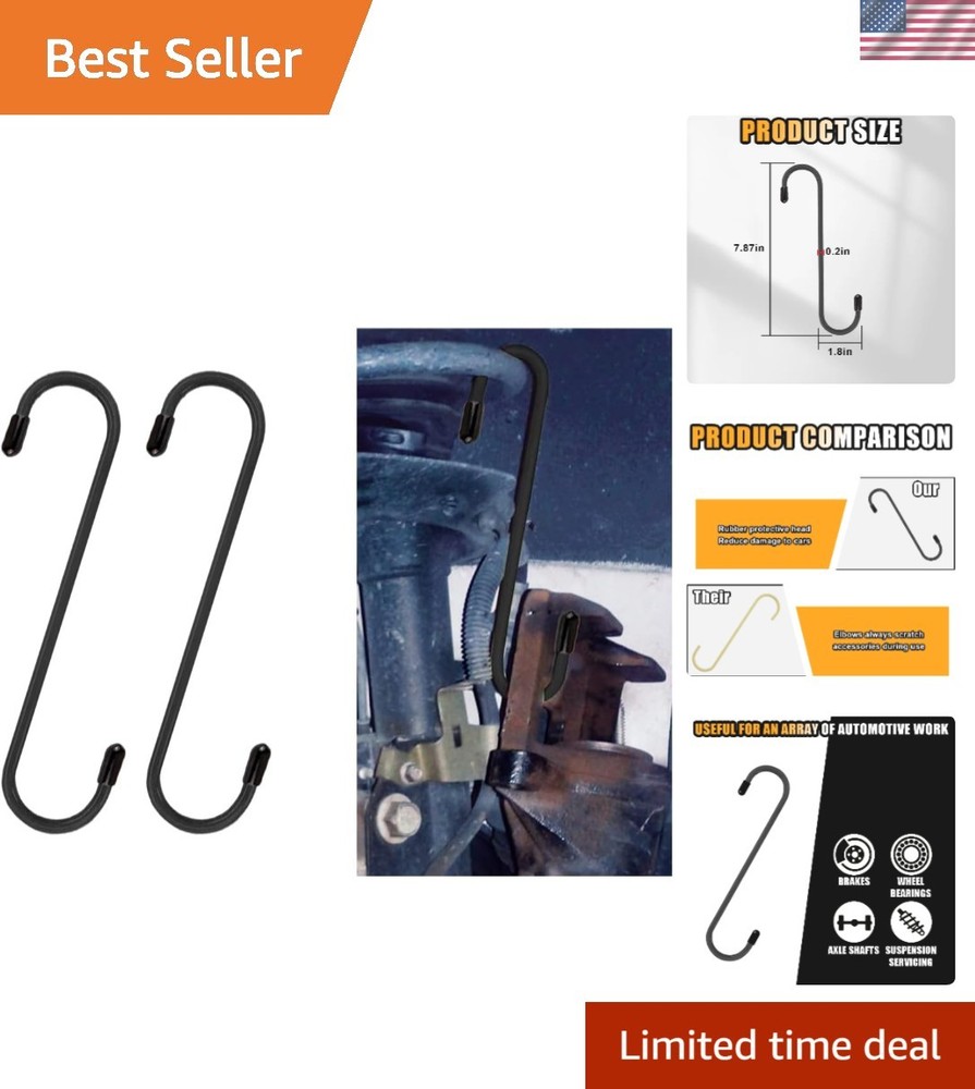 Efficient Brake Maintenance with 2 Pcs Car Caliper Hooks - Rust-Proof and Safe