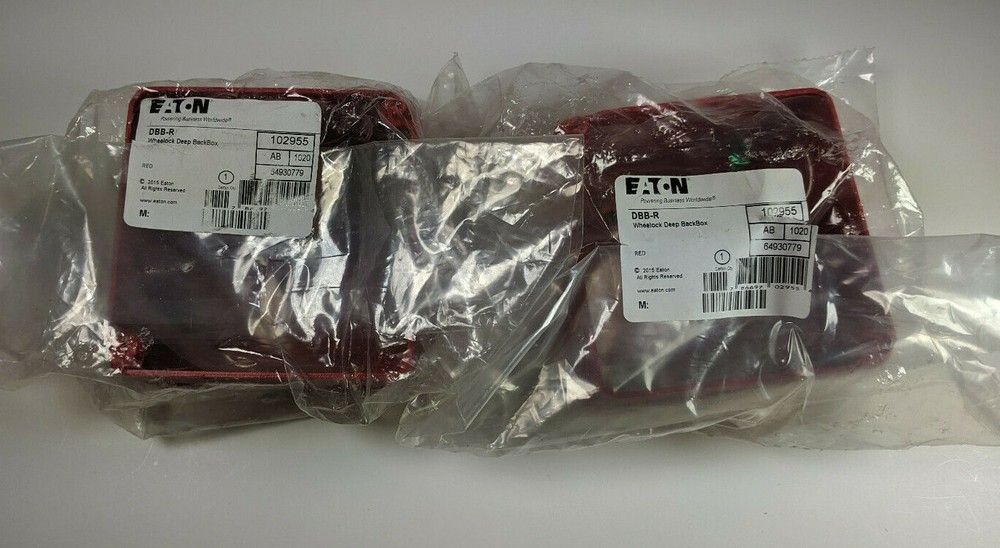 2X Eaton DBB-R Wheelock Deep Backbox Red