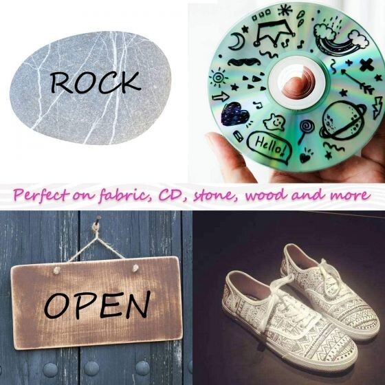 Black Bold E Permanent Marker Pen Waterproof Quick Dry for Multi Surface Use