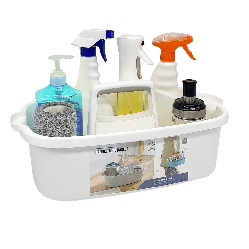 Multi-Purpose Plastic Cleaning Caddy with Handle, Shower Caddy Organizer/Stor...