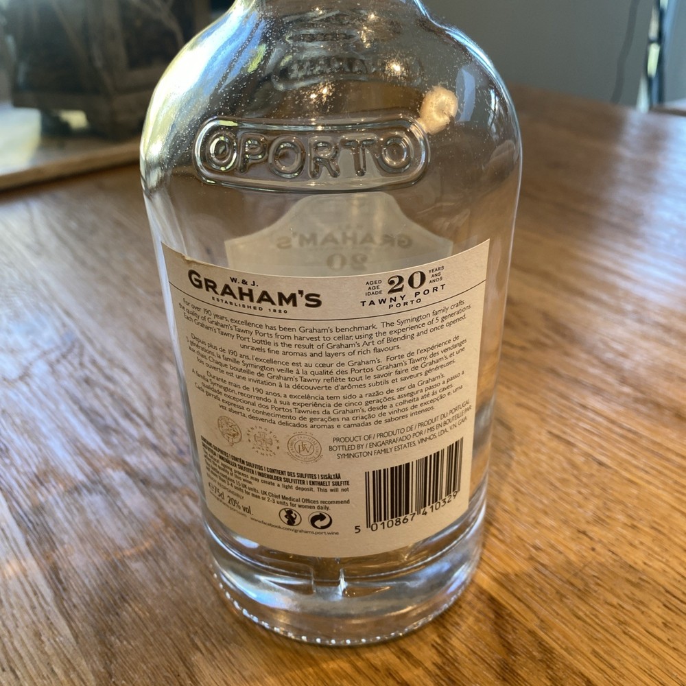 EMPTY W. & J. Graham's Tawny Port Bottle