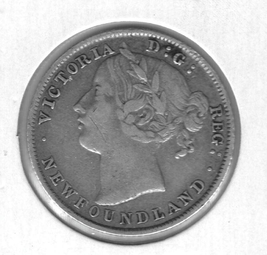 1896 NFLD 20 Cents silver (scratch) F+