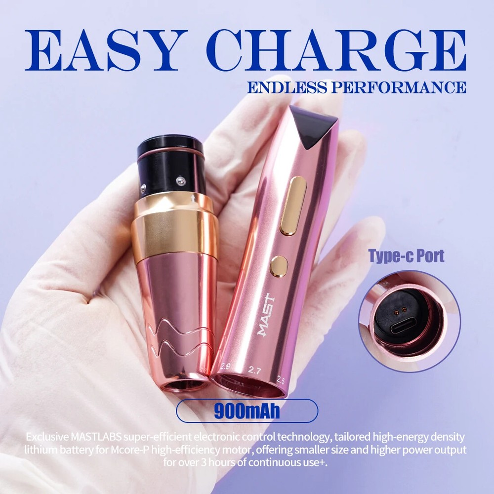 Mast P60 Wireless Tattoo Pen Adjustable 5 Strokes Permanent Makeup Machine Kit