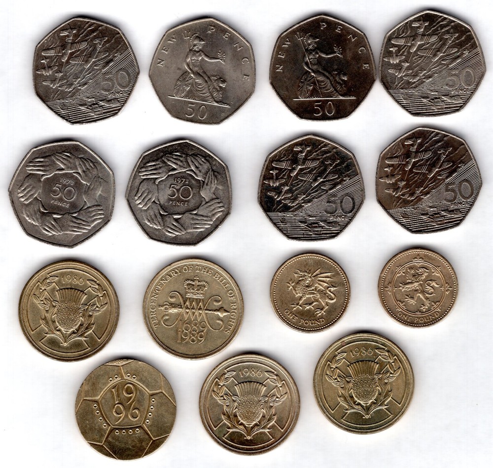 Great Britain, Decimal selection (15) £16 face.