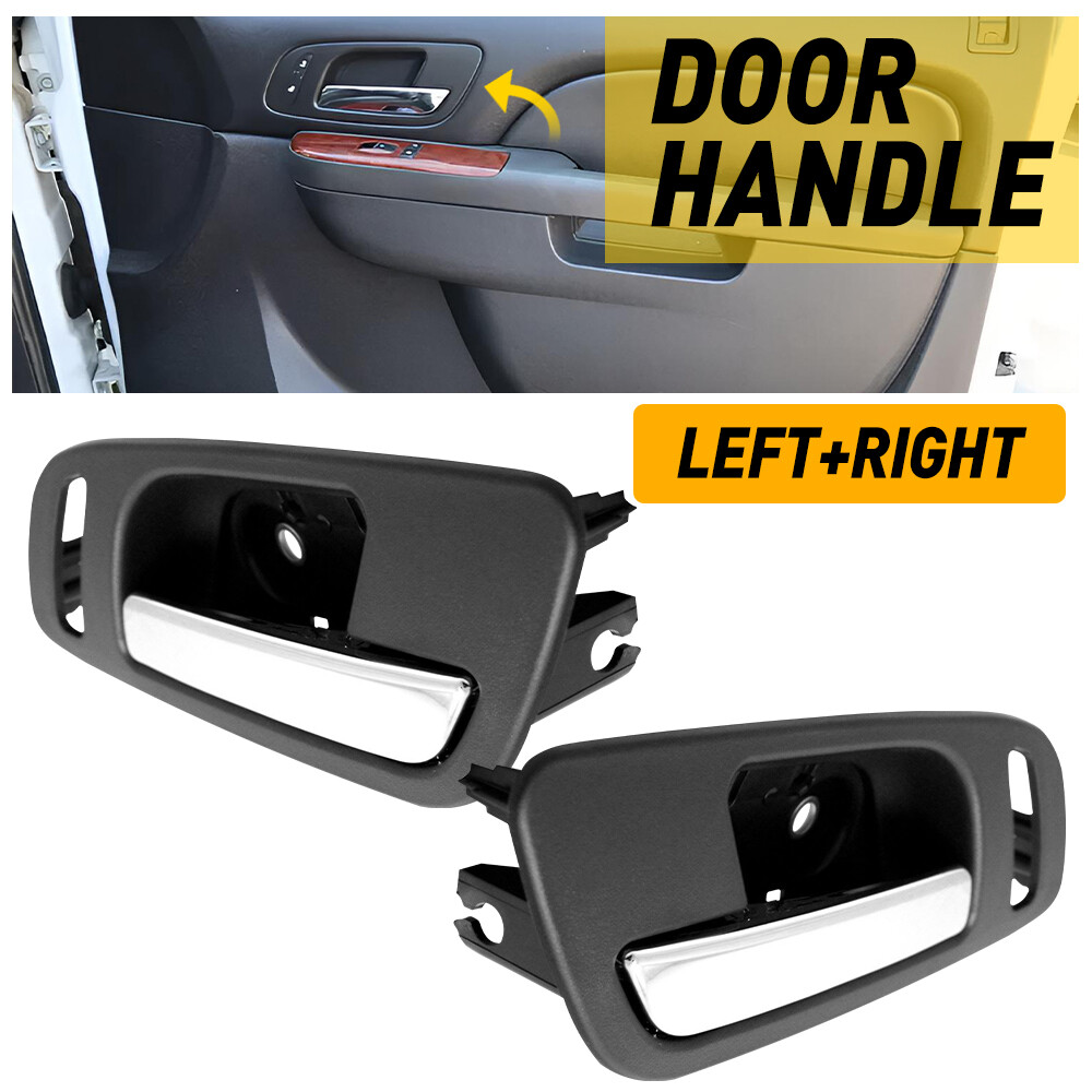 Inner Interior Inside Door Handle Black Chrome Lever Front Left Right Set of 2