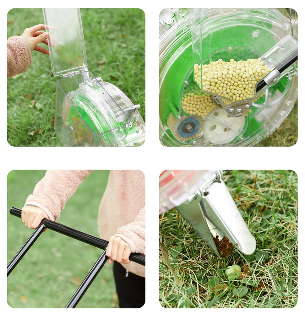 Manual Seeder Machine Hand Push Roller Soy Corn Carousel Precision Seeding Tool