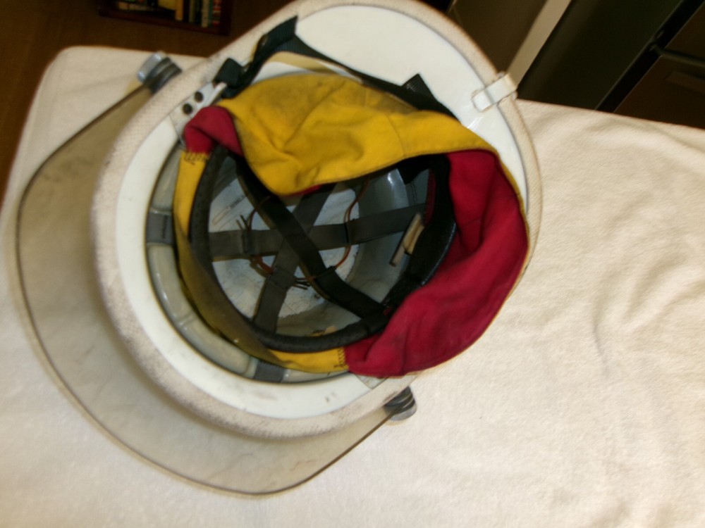 Cairns Bros White Fireman's Helmet with Shield
