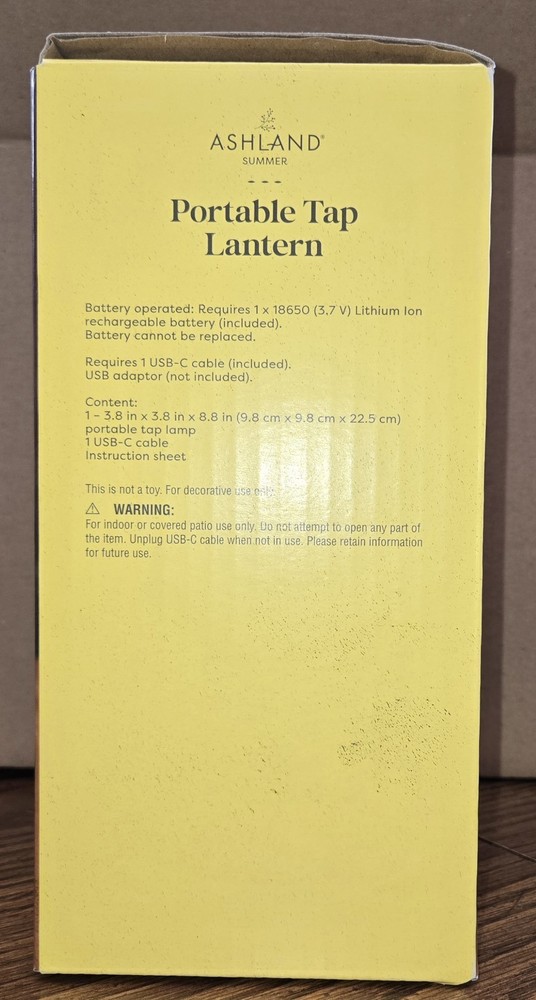 Portable Tap Lantern. Rechargeable Battery.