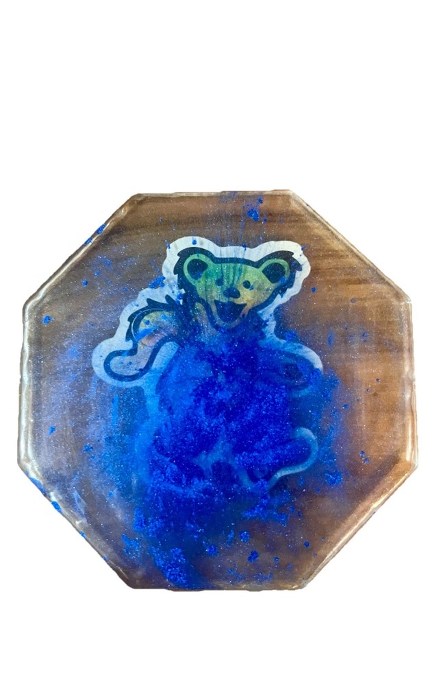 Handmade Grateful Dead Resin Coaster Set