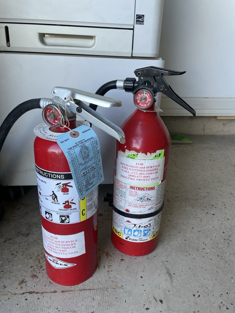 2 fire extinguishers