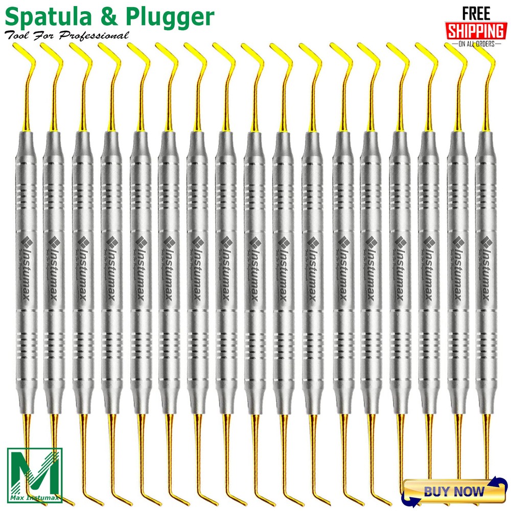 Dental Composite Filling Instruments Spatula & Plugger Titanium Gold Tips