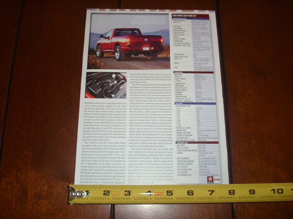 2009 DODGE RAM SPORT R/T - ORIGINAL ARTICLE