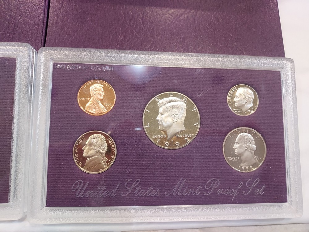 2 1992 United States Mint Proof Set Sets