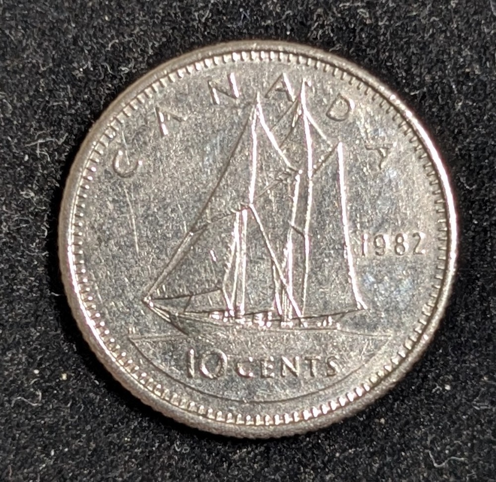 1982 Canada 10 Cents Circulated KM# 77.2