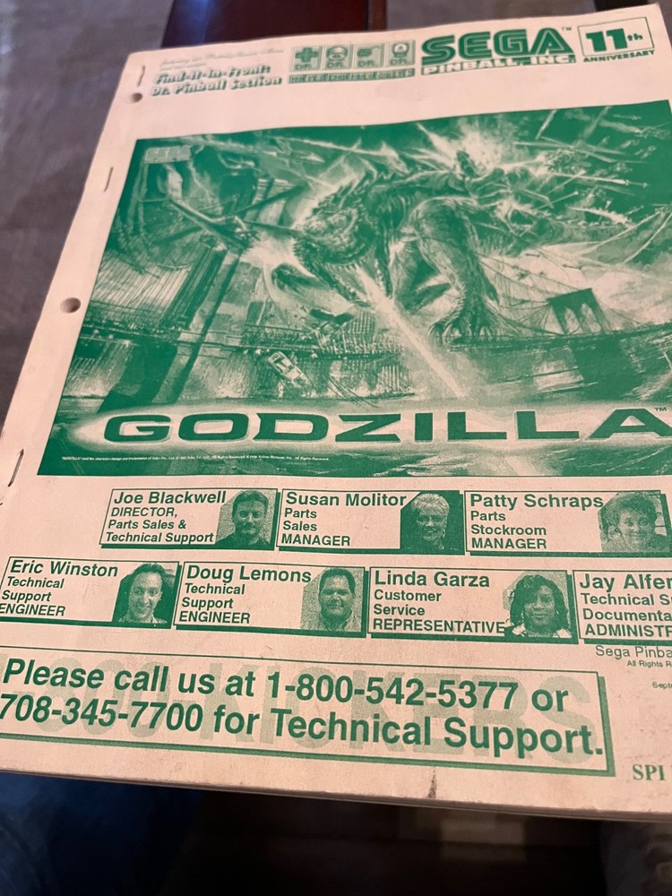 Godzilla pinball manual