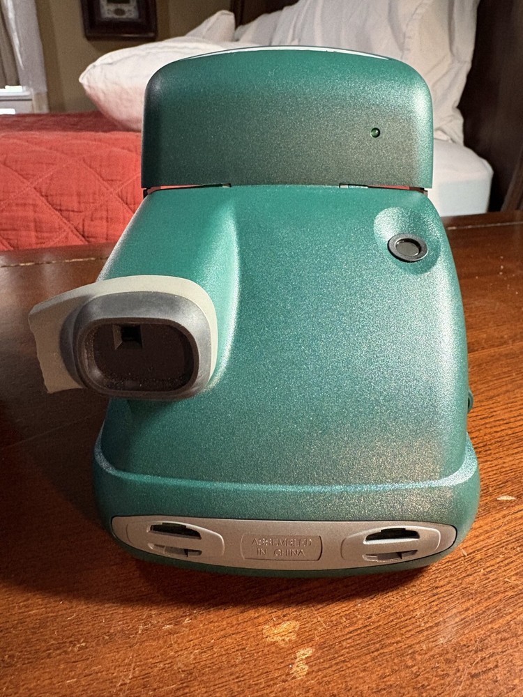 Green Polaroid One Step Express 600 Camera, Missing Handle Strap, + Expired Film