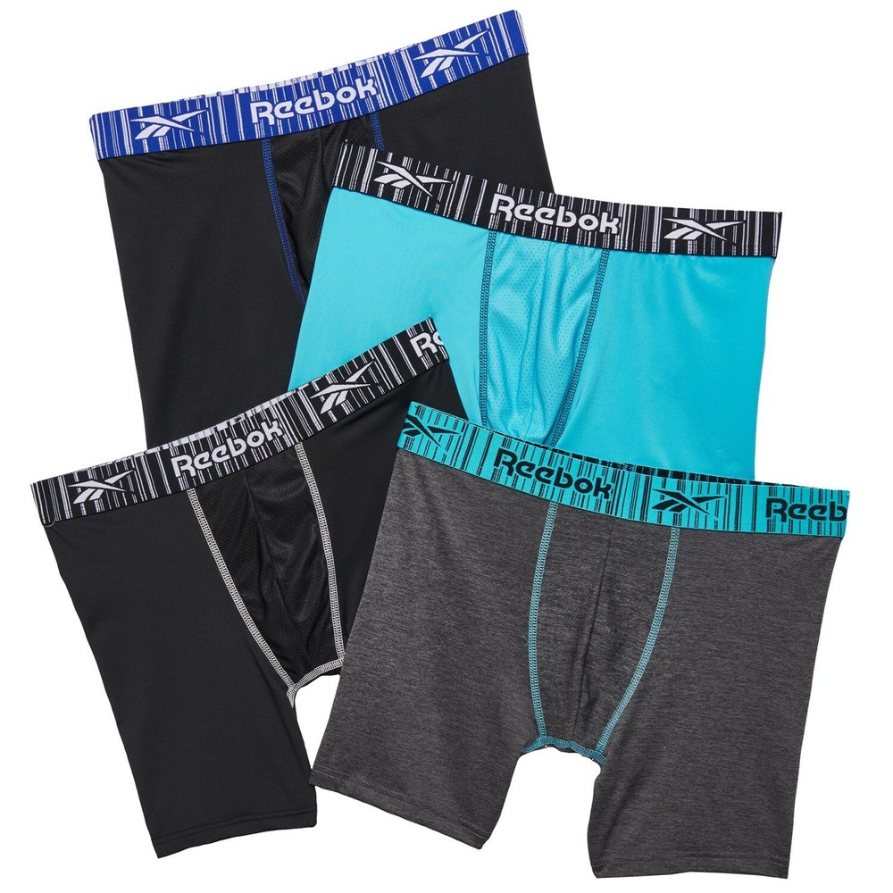 4 OR 6 Pack REEBOK Men STRETCH Boxer Briefs PERFORMANCE MEDIUM LARGE XLARGE $34