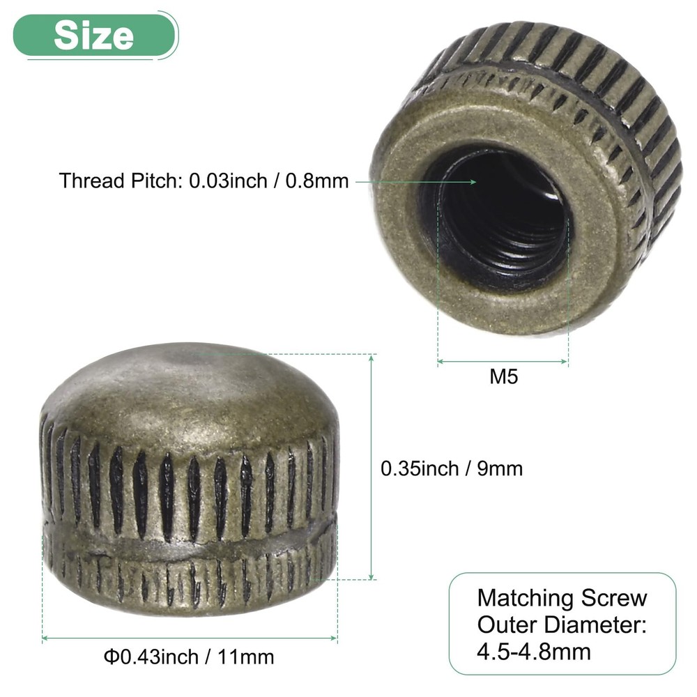 M METERXITY 25-Pack Threaded Cap Nuts, M5x11mm Screw Caps for Light Fixture, ...