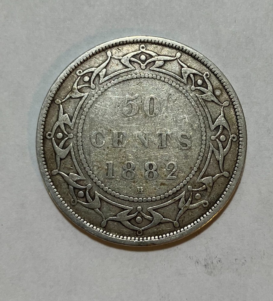 1882 H Newfoundland Silver 50 Cents