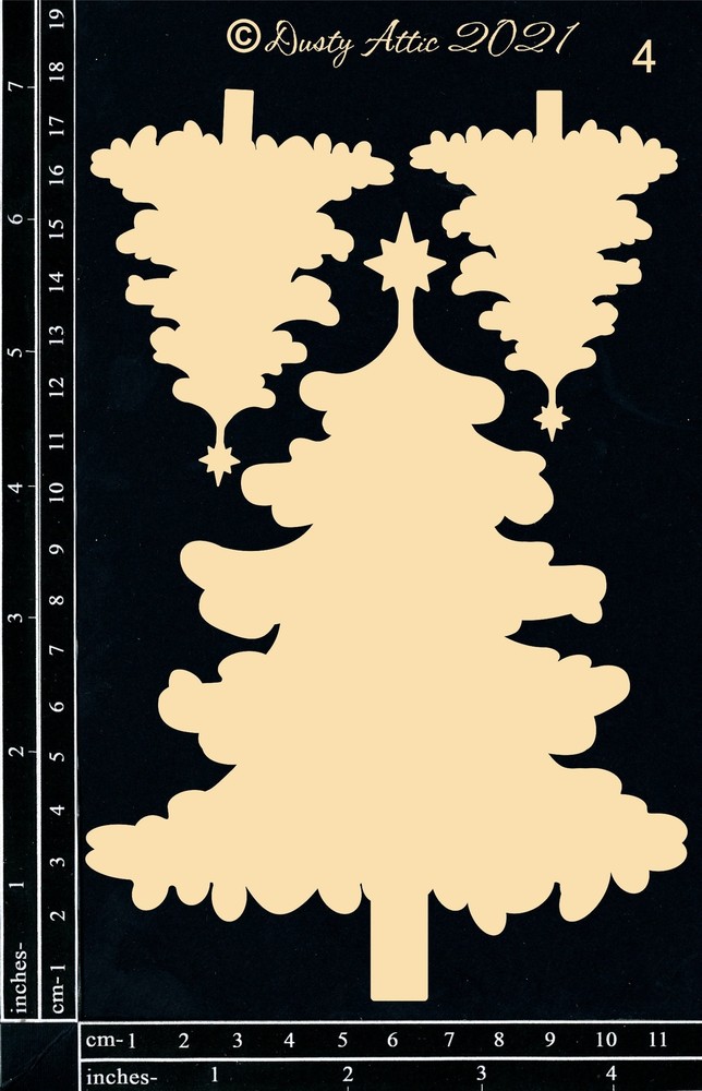 Dusty Attic Chipboard 5x7- Christmas Tree #4, DA3194