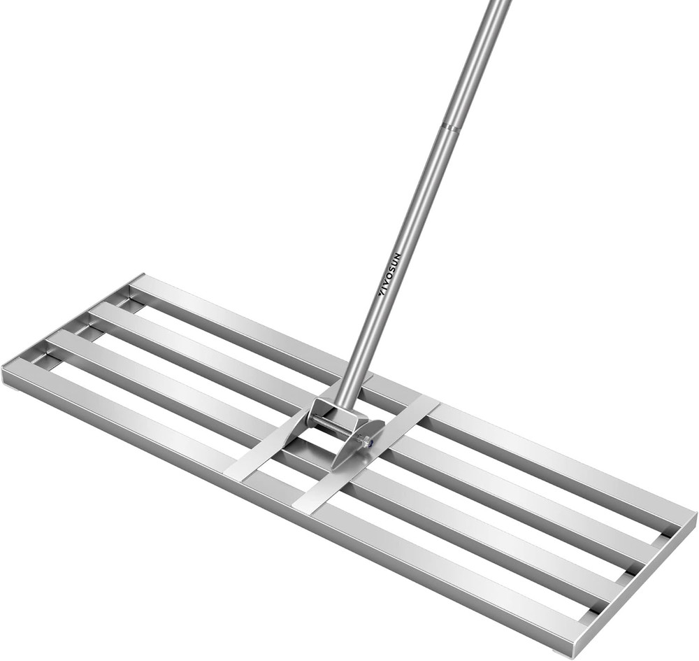 30" Heavy-Duty Lawn Leveling Rake with 7FT Adjustable Handle for Smooth Soil