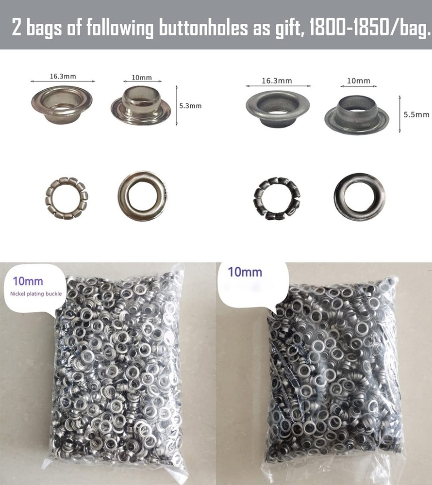 Hand Press Eyelet Grommet Machine 10mm Button Maker Machine Manual Punch Tools