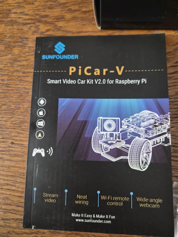 Sun Founder Smart Video Car Kit Version 2.0 for Raspberry Pi NEW COMPLETE