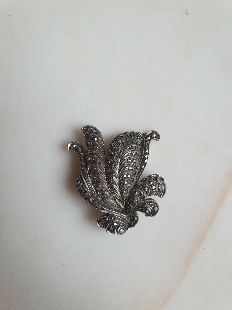Germany, Brooch, Silver and Marcassite, Early 20th Century.