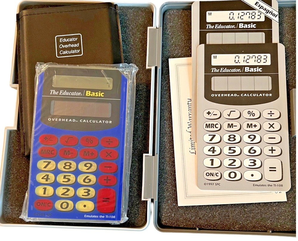 The Educator Basic Overhead Calculator TI-108 Case Guide Stokes Teaching Tool