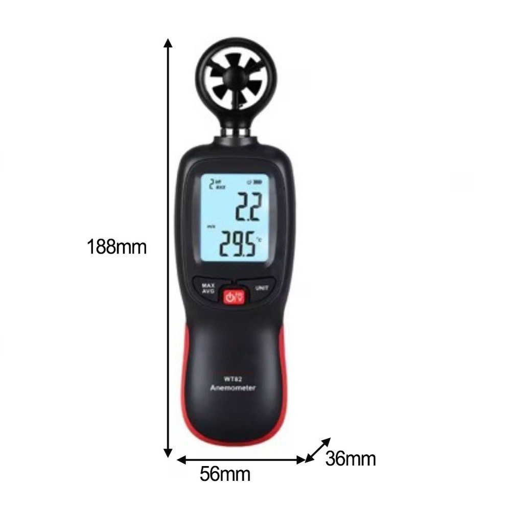 Handheld WT82 Digital Anemometer for Precise Wind and Temperature Data