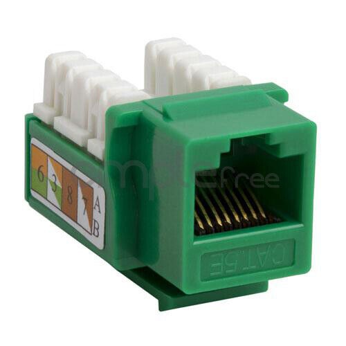 Cat5e Keystone Jack Green Network Ethernet 110 Punchdown 8P8C Internet