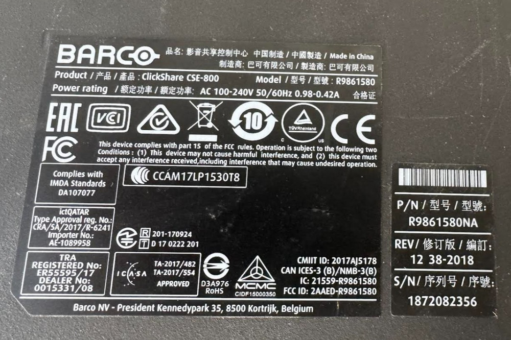 Barco ClickShare CSE-800 | 8 Users Wireless Presentation Collaboration System