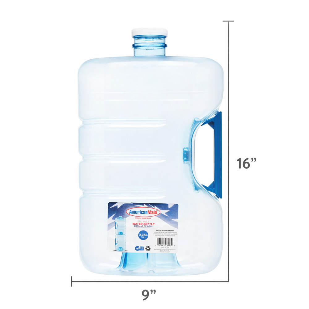 2 Pack 3 Gallon Water Jug BPA Free Stackable Refillable Bottles w/ Handle