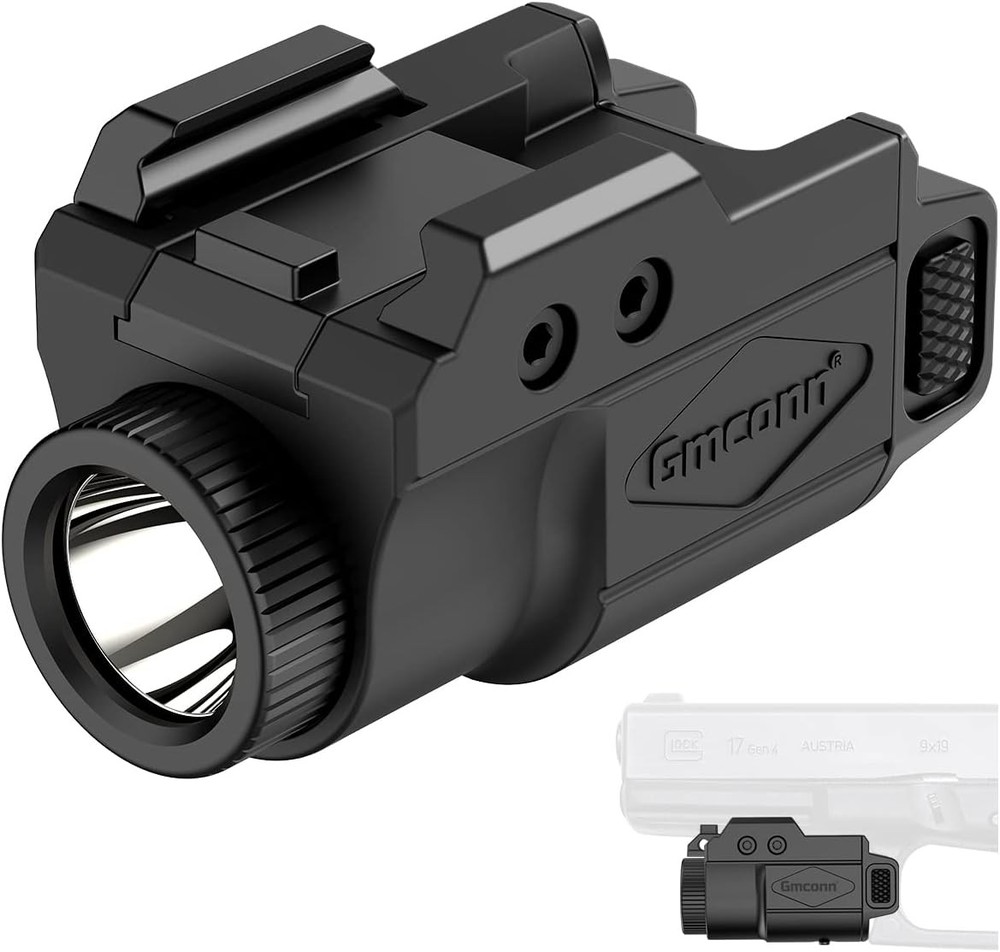 Gmconn 700 Lumen Pistol Light, Compact Adjustable Rail Mounted Flashlight Mini W