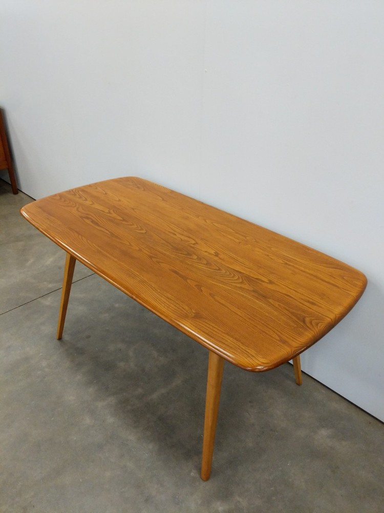 Vintage Ercol Mid Century Modern Plank Dining Table