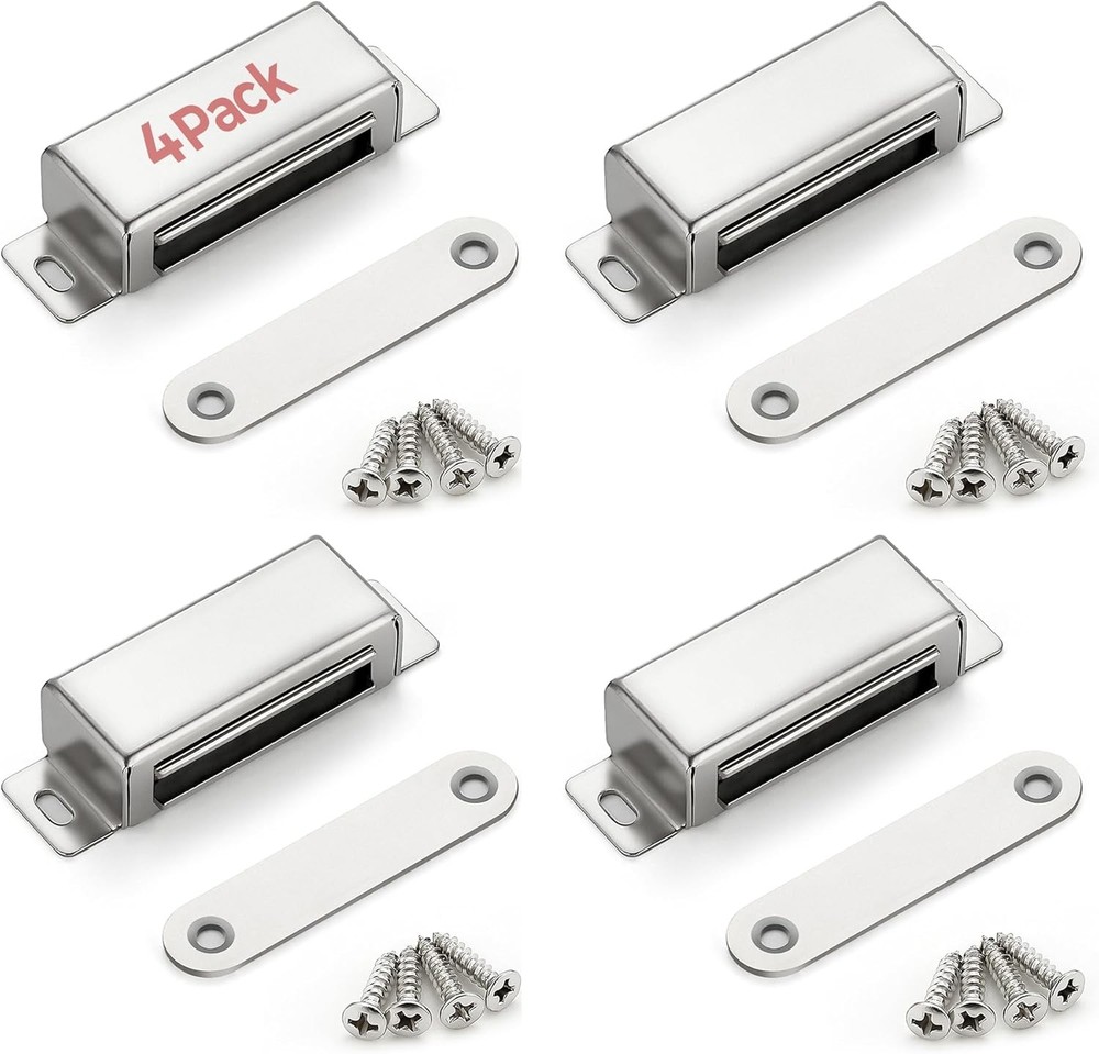 Heavy Duty Magnet Latch 60lbs 4 Pack for Cupboard Drawer