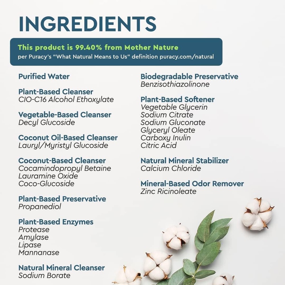 Laundry Detergent - Enzyme-Powered Liquid Laundry Detergent Concentrate, Natural