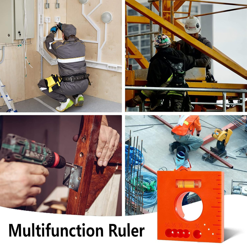 2PCS Marks Offset Ruler with Level - 5 in 1 Multifunction Ruler for Parallel Lin