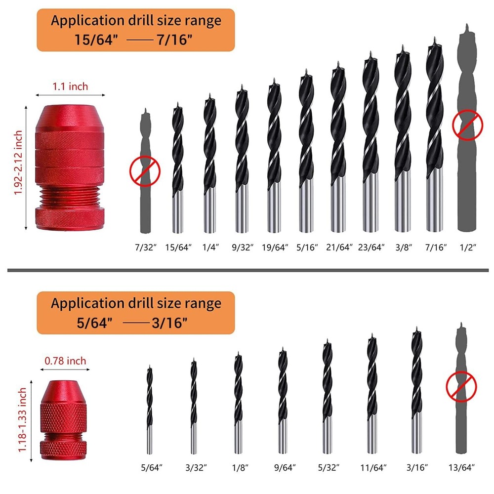 2-Piece Adjustable Aluminum Drill Stop Set - Versatile for Multiple Materials