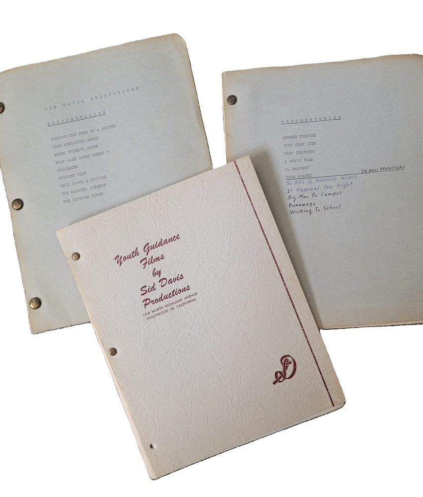 Sid Davis Youth Guidance Films Catalog & Scripts – 1950s Kitsch Lot, Ib Melchior