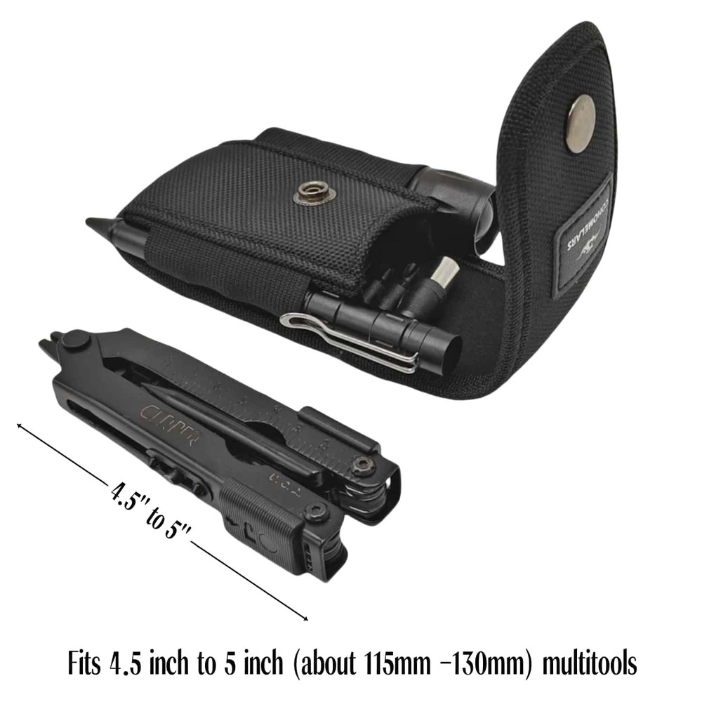 Multitool Nylon Sheath for 4.5'' to 5'' Multitool- Horizontally Large, Black