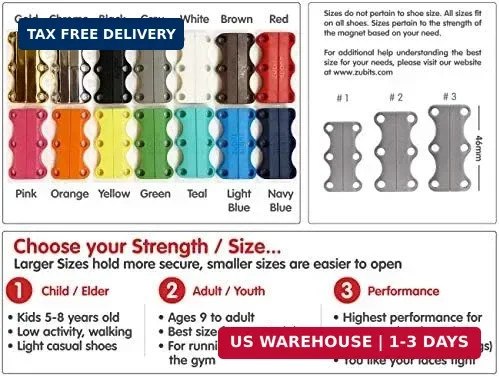 Magnetic Lacing Solution, No Tie Easy Long-Lasting Shoelace Magnets